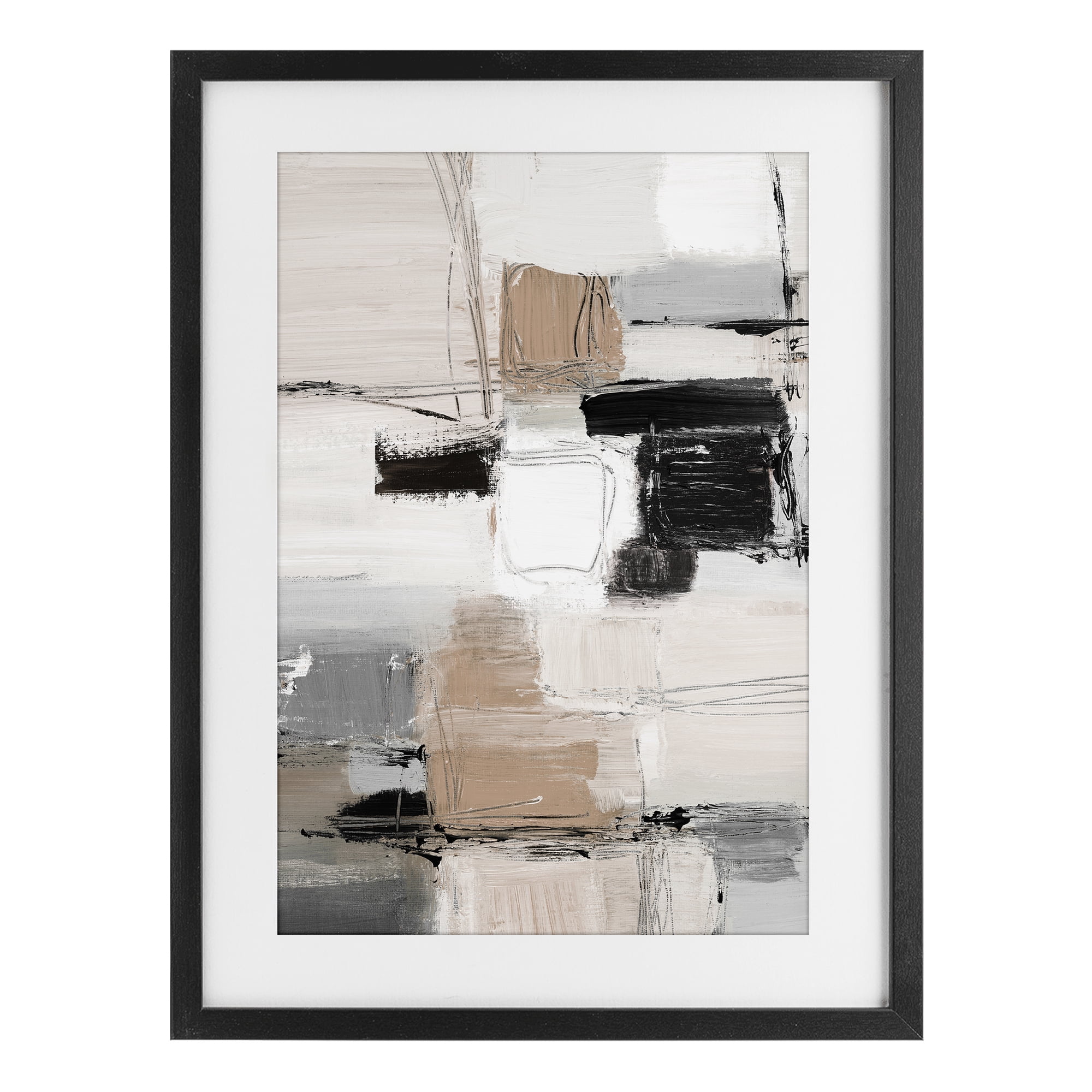 Stupell Industries Contemporary Neutral Variety Black Framed Print Under Glass, design by Lanie Loreth
