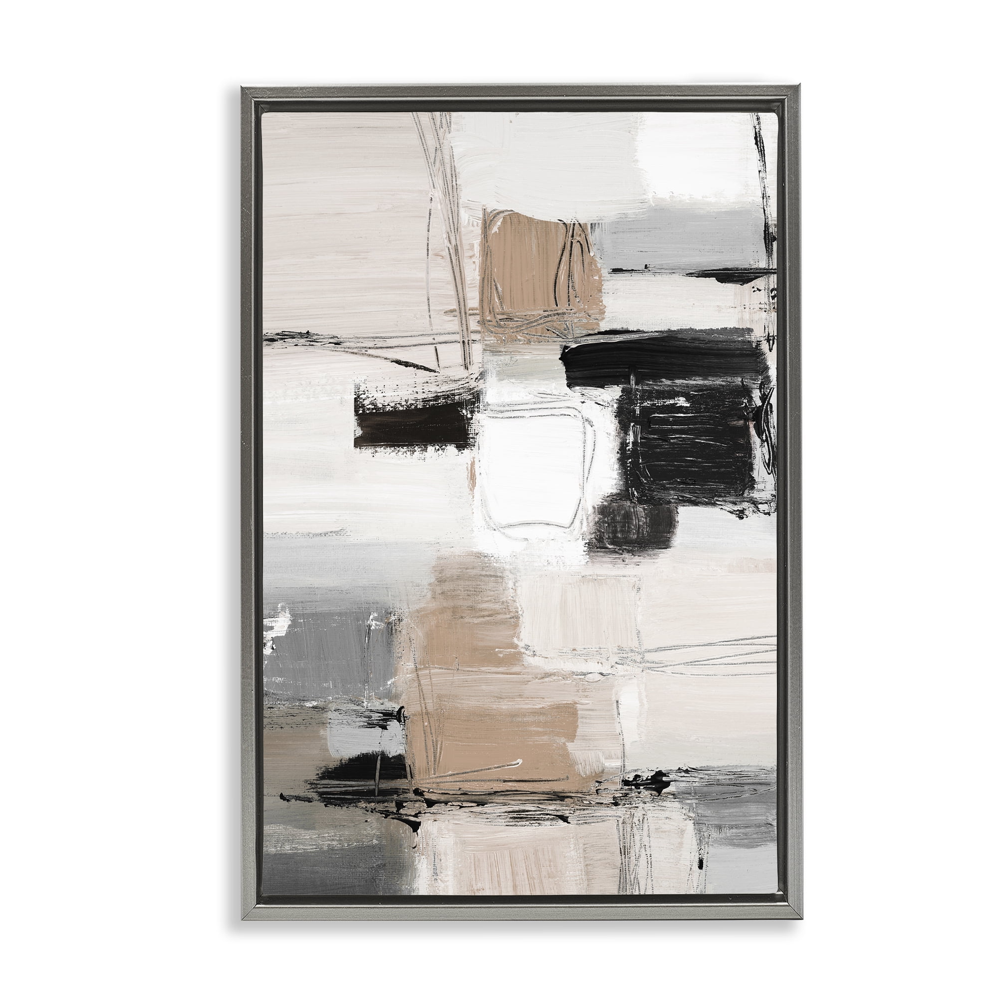 Stupell Industries Contemporary Neutral Variety Gray Framed Floater Canvas Wall Art, design by Lanie Loreth