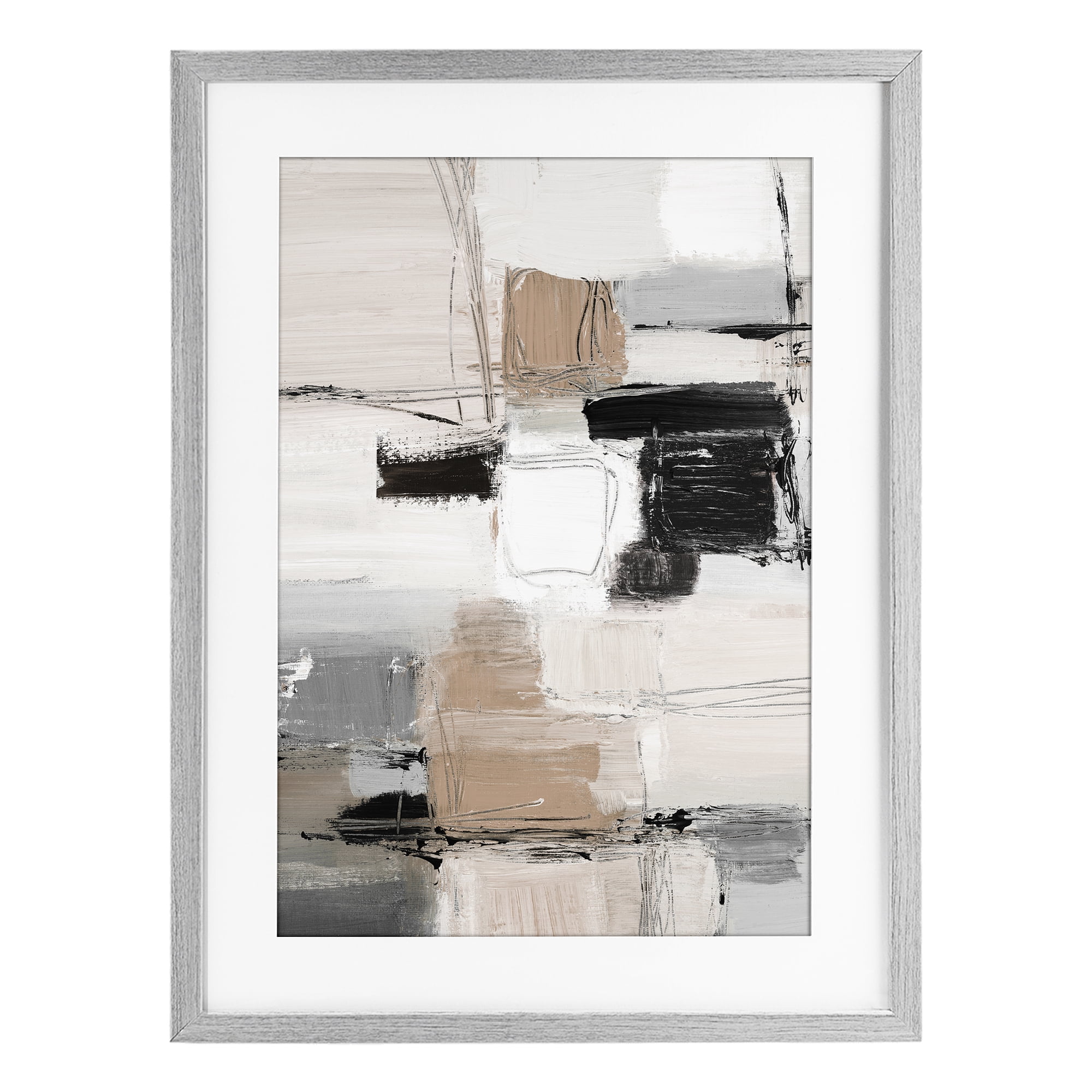 Stupell Industries Contemporary Neutral Variety Gray Framed Print Under Glass, design by Lanie Loreth