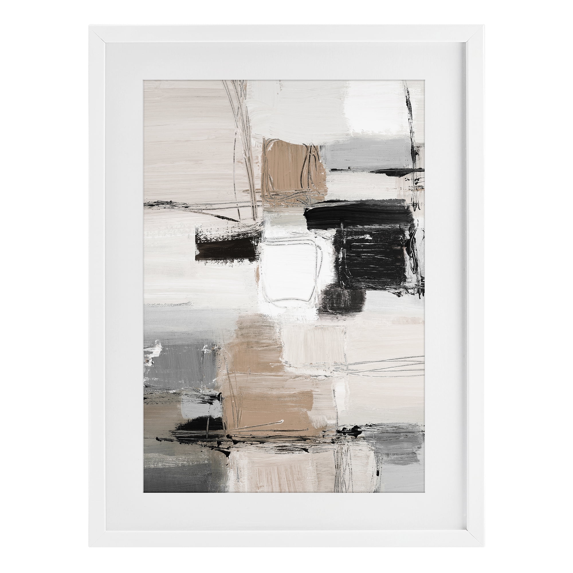 Stupell Industries Contemporary Neutral Variety White Framed Print Under Glass, design by Lanie Loreth