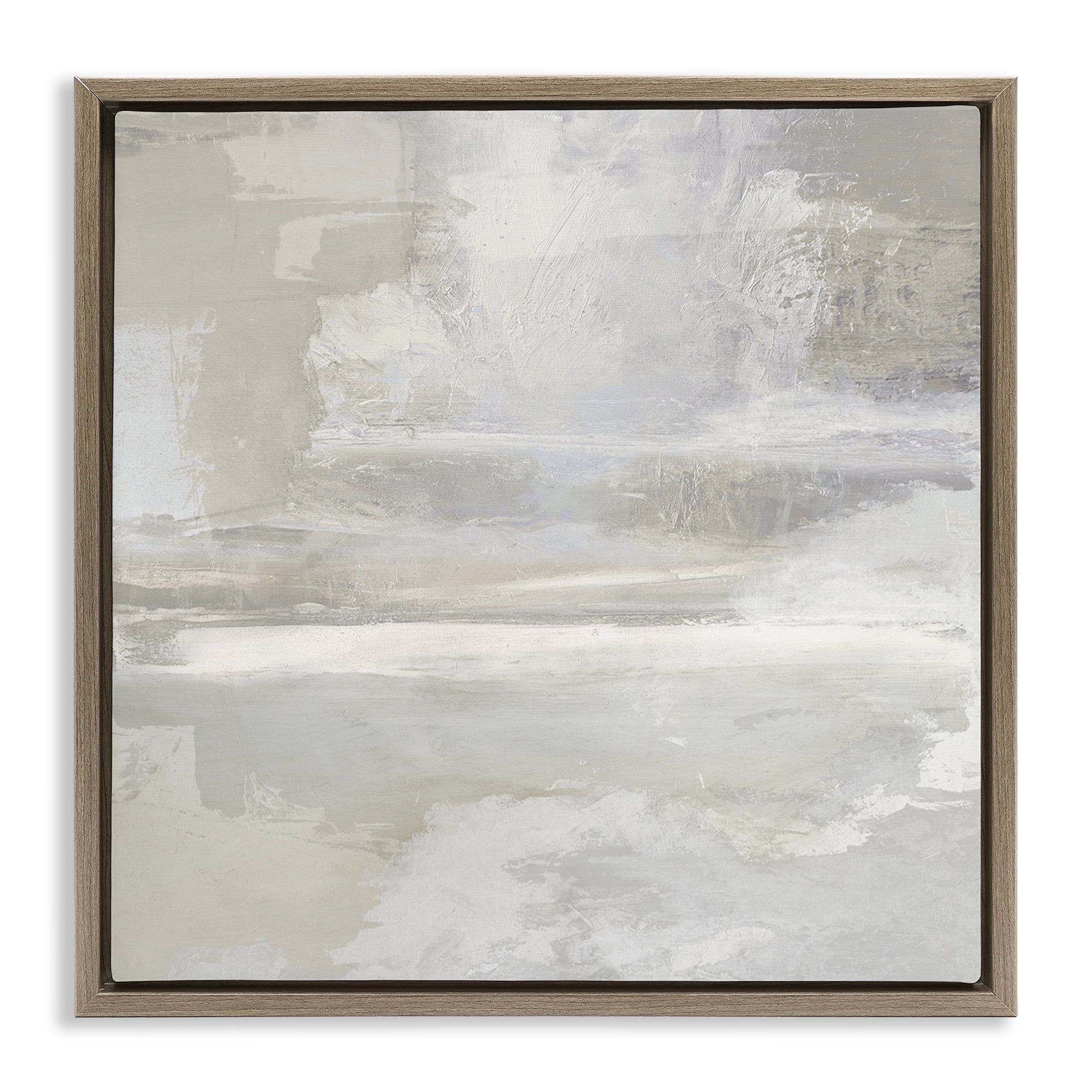 Stupell Industries Contemporary Neutrals Abstract Abstract Painting Brown Floater Framed Canvas Art Print Wall Art, 25 x 25