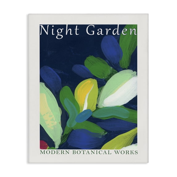 Stupell Industries Contemporary Night Garden Poster Canvas Art, 36 x 48, by June Erica Vess
