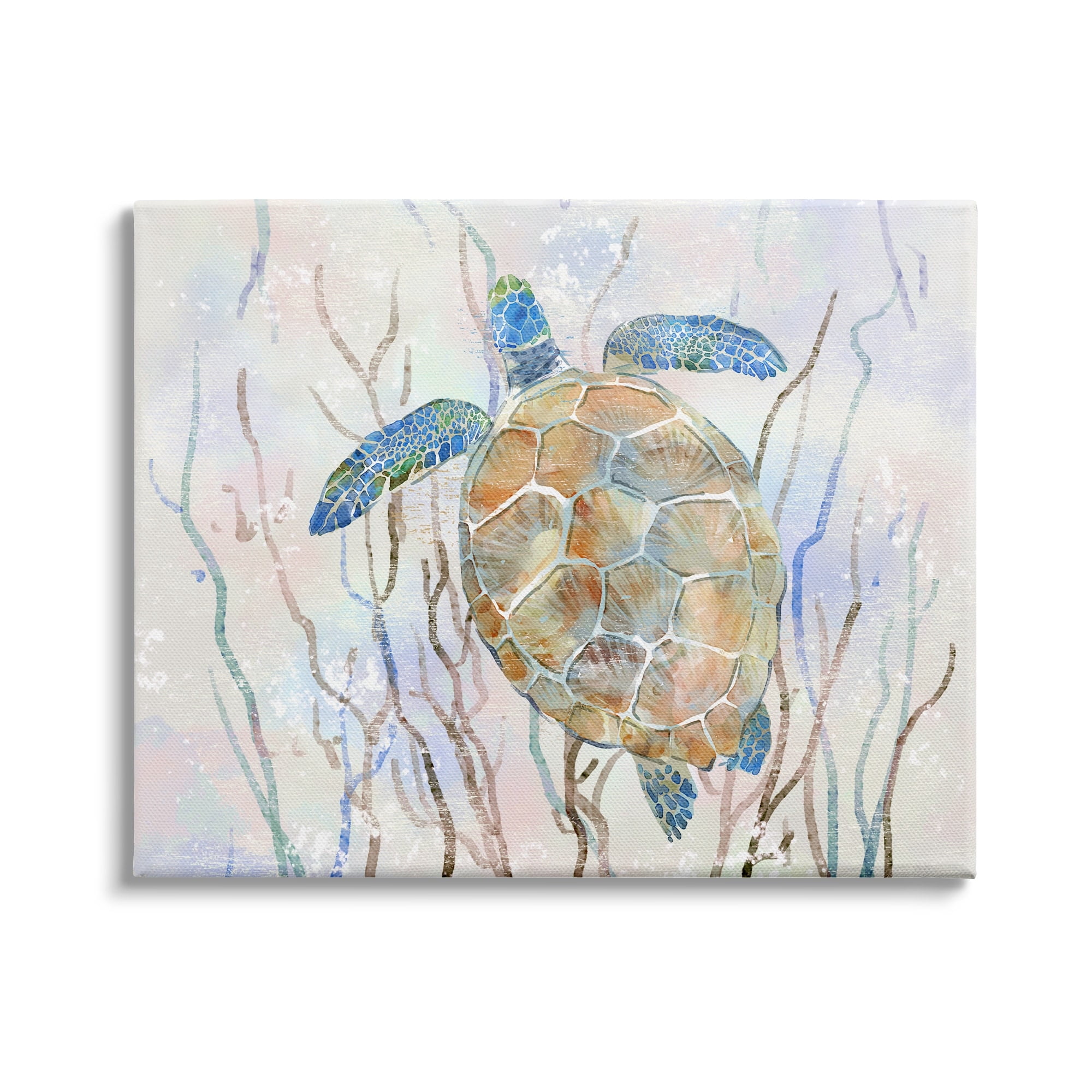 Stupell Industries Contemporary Ocean Sea Turtle Abstract Kelp Sea Life, 30 x 24,Design by Ziwei Li