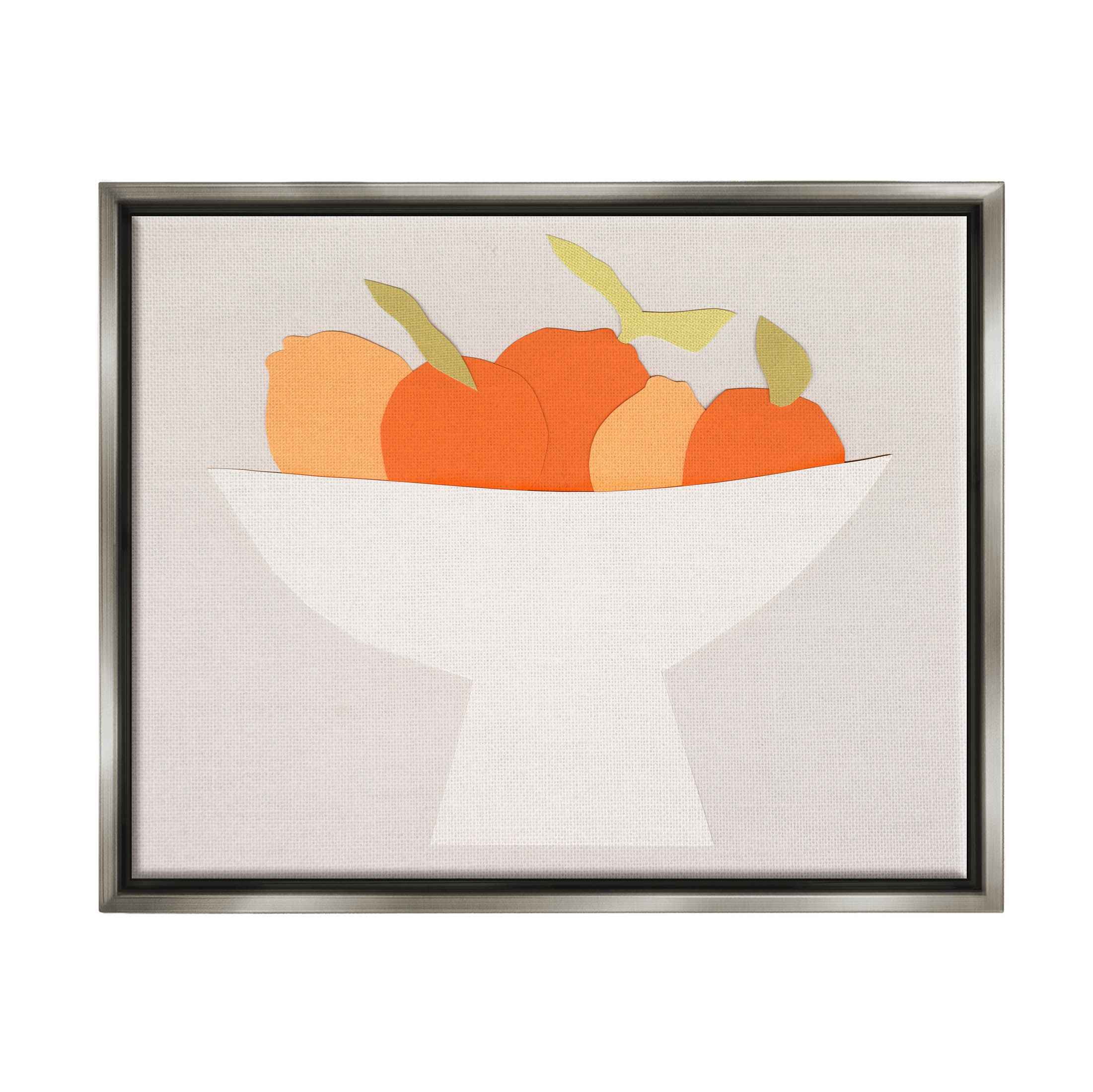 Stupell Industries Contemporary Orange Citrus Fruits Graphic Art Luster Gray Floating Framed Canvas Print Wall Art, Design by Natalie Sizemore