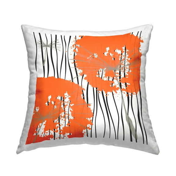 Stupell Industries Contemporary Orange Dandelion Bloom Printed Throw Pillow Design by Irena Orlov