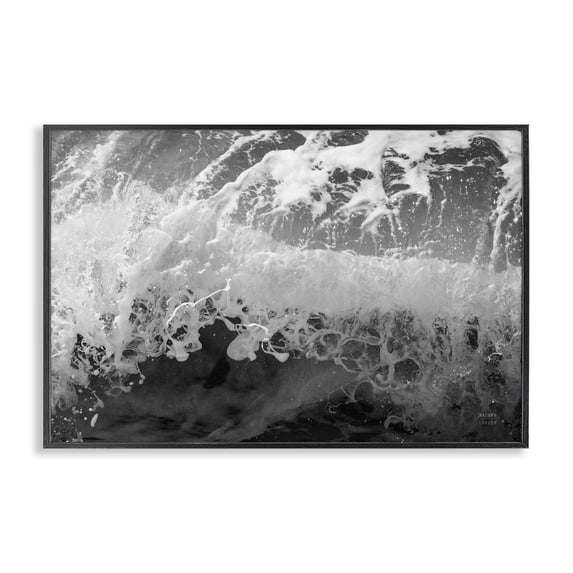 Stupell Industries Contemporary Pacific Ocean Splash Black Framed Giclee Art, 18 x 12, by Nathan Larson