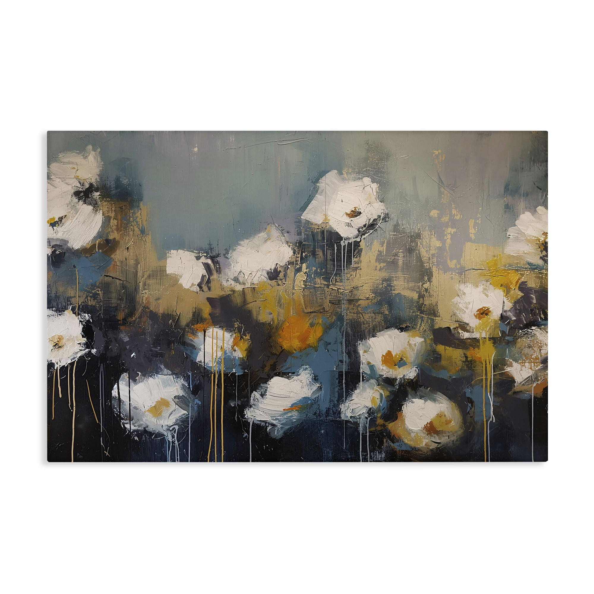 Stupell Industries Contemporary Paint Drip Blossoms Canvas Wall Art, design by Jacky Ngan