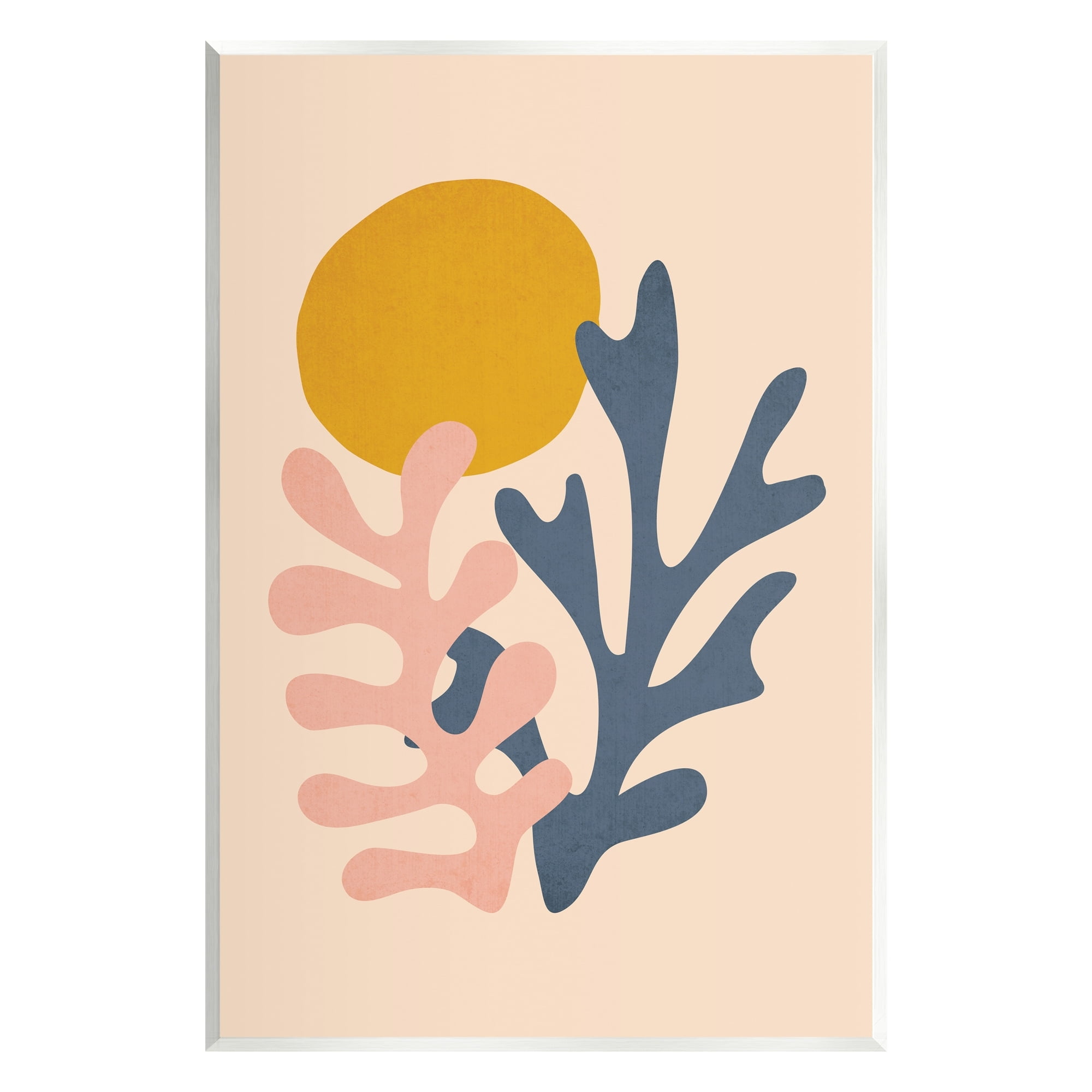 Stupell Industries Contemporary Pastel Leaf Forms Abstract Sun Shape Graphic Art Unframed Art Print Wall Art, Design by JJ Design House LLC