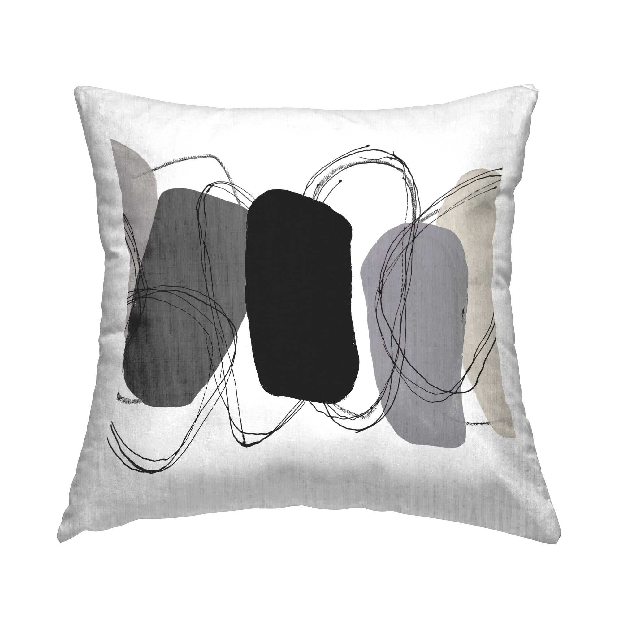 Stupell Industries Contemporary Pebble Shapes Square Decorative Printed Throw Pillow, 18 x 18