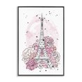 thumbnail image 1 of Stupell Industries Contemporary Peony Paris Eiffel Tower Black Framed Giclee Art, 12 x 18, by Martina Pavlova, 1 of 8
