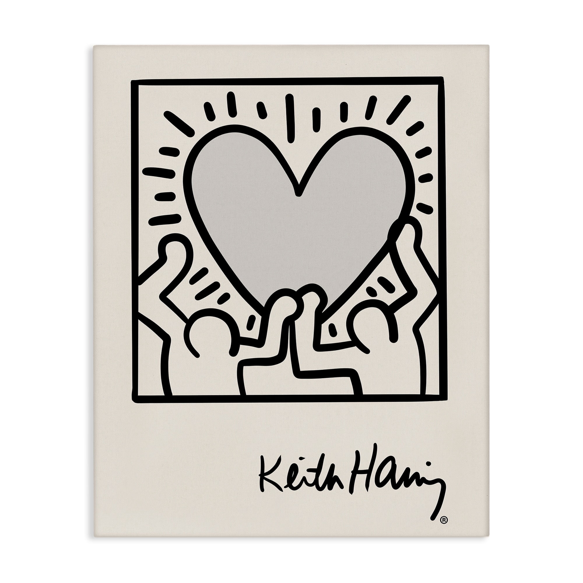 Stupell Industries Contemporary People Outline Heart Symbol Keith Haring Canvas Wall Art, 16 x 20, Design by Ros Ruseva