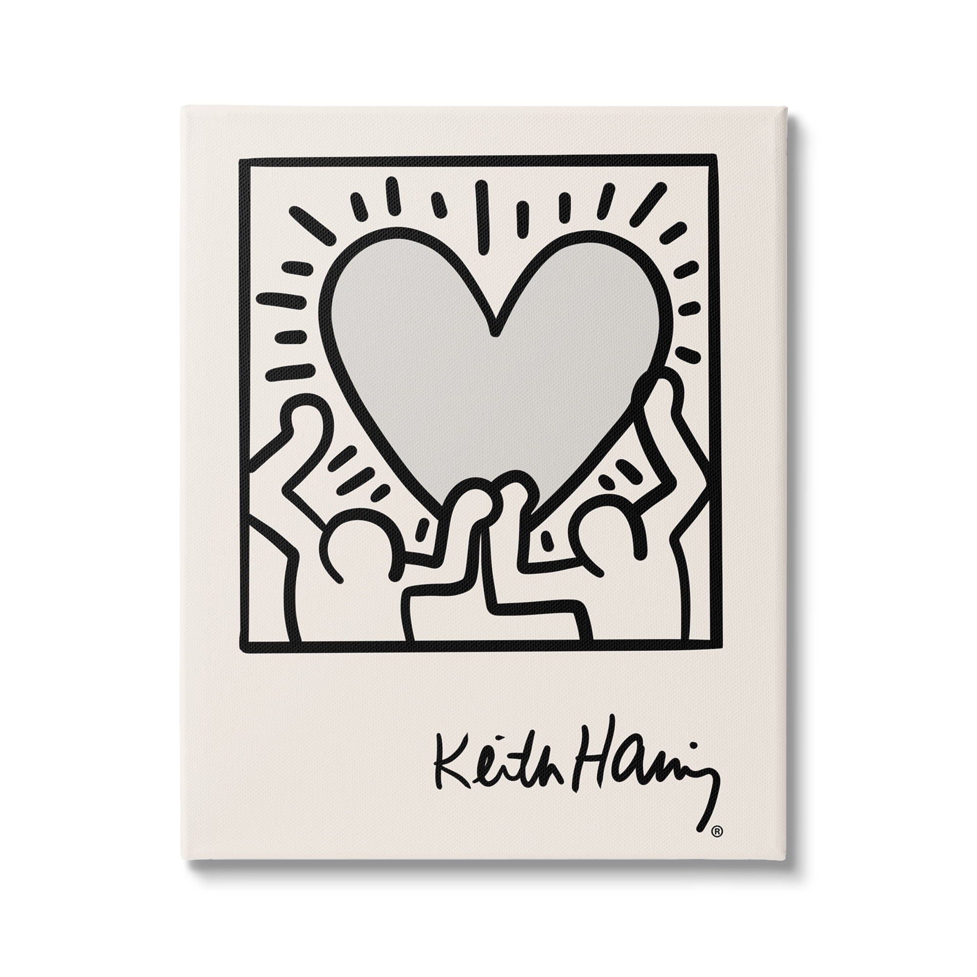 Stupell Industries Contemporary People Outline Heart Symbol Keith Haring Canvas Wall Art, 36 x 48, Design by Ros Ruseva