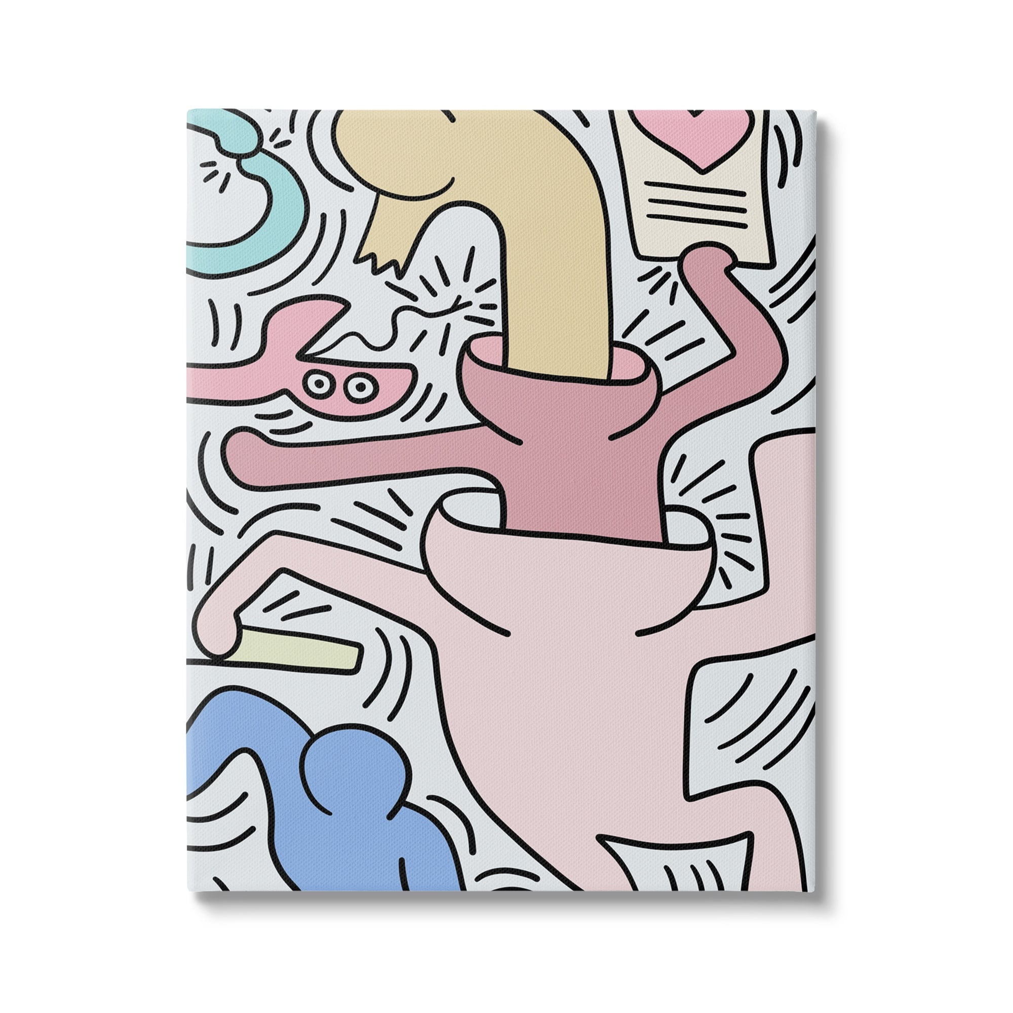 Stupell Industries Contemporary People Patterned Heart Lines Pop Style Canvas Wall Art, 24 x 30, Design by Ros Ruseva