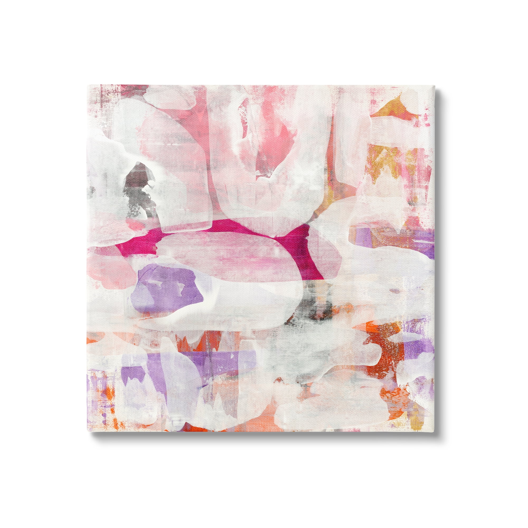 Stupell Industries Contemporary Pink Curved Shapes Abstract Pattern Collage Painting Gallery Wrapped Canvas Print Wall Art, Design by Jeff Iorillo