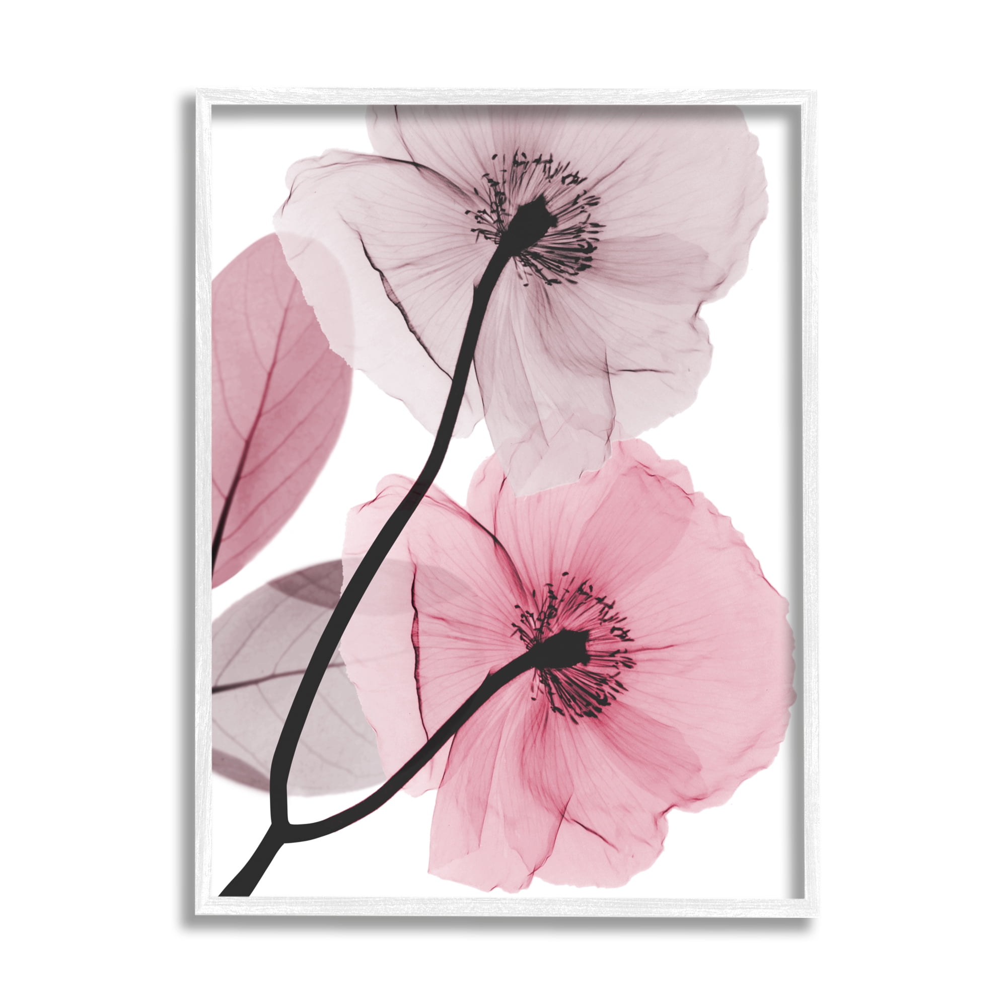 Stupell Industries Contemporary Pink Poppies Botanical & Floral Painting White Framed Art Print Wall Art, 24 x 30