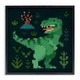 thumbnail image 1 of Stupell Industries Contemporary Pixel Style Dinosaur Black Framed Giclee Art, 12 x 12, by Victoria Barnes, 1 of 8