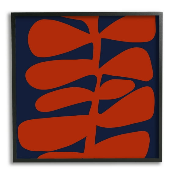 Stupell Industries Contemporary Plant Leaf Close Up Botanical Cutout Silhouette Graphic Art Black Framed Art Print Wall Art, Design by Deborah Velasquez