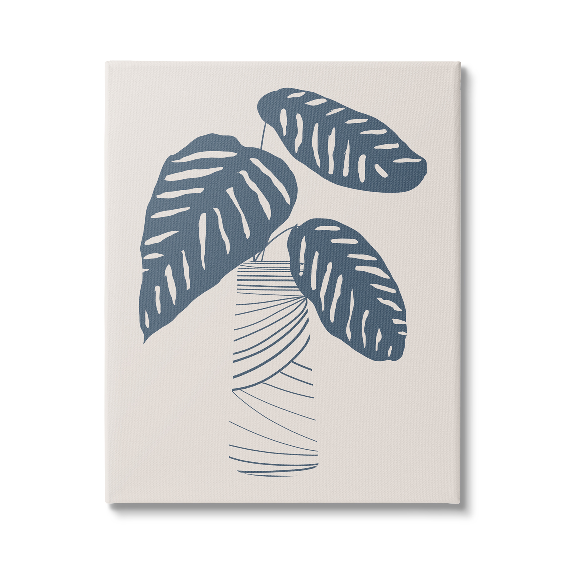 Stupell Industries Contemporary Plant Leaves Abstract Stripe Shapes Design Graphic Art Gallery Wrapped Canvas Print Wall Art, Design by Daniela Santiago