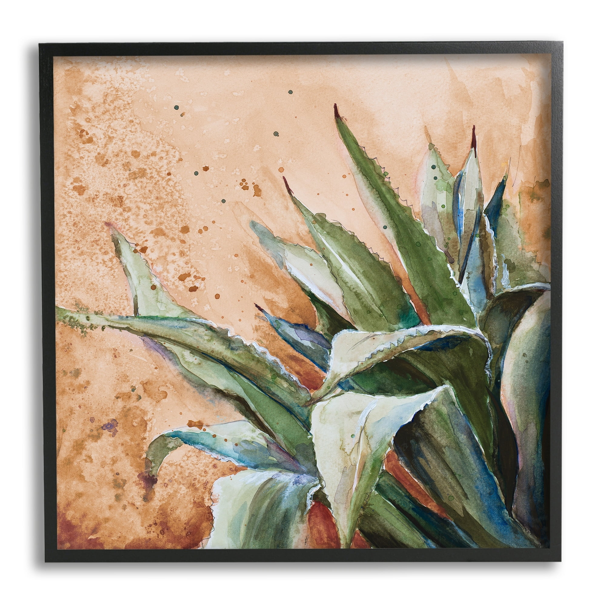 Stupell Industries Contemporary Plant Leaves Close Up Botanical Design Painting Black Framed Art Print Wall Art, Design by Patricia Pinto