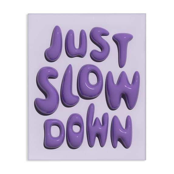 Stupell Industries Contemporary Purple Just Slow Down Canvas Art, 24 x 30, by Victoria Barnes