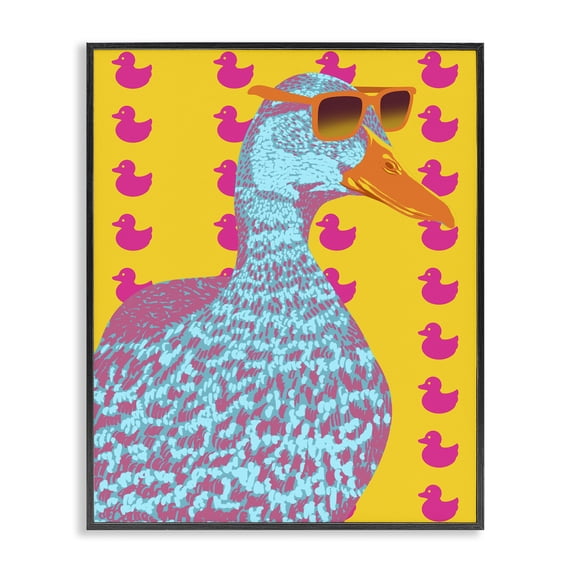 Stupell Industries Contemporary Quirky Vibrant Goose Black Framed Giclee Art, 11 x 14, by Marcus Prime