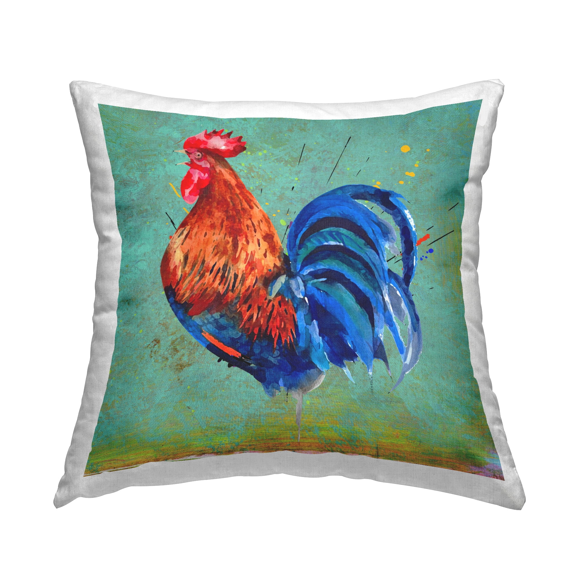 Stupell Industries Contemporary Rooster Farm Animal Printed Throw Pillow Design by Karen Smith