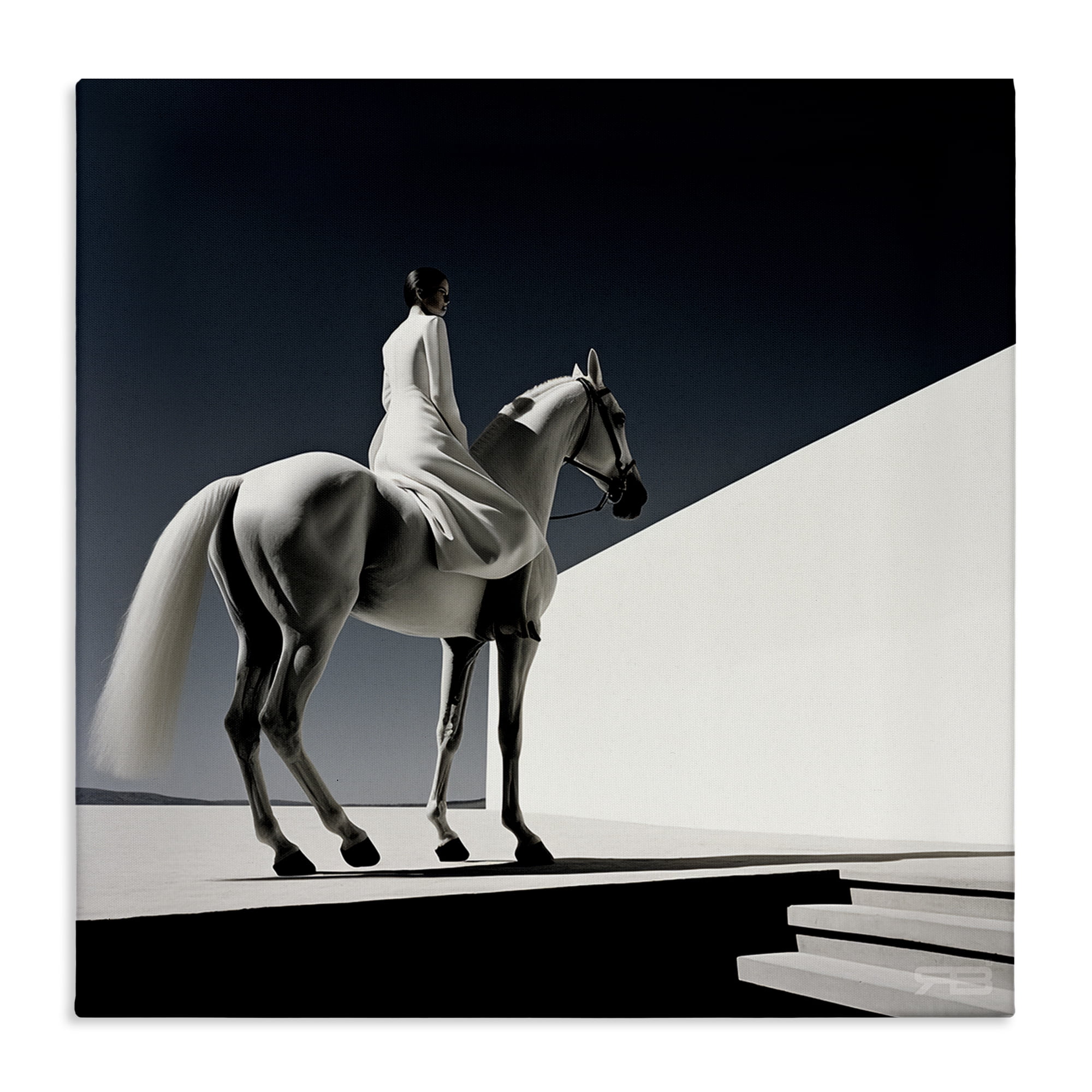 Stupell Industries Contemporary Scene with Horse People Painting Wrapped Canvas Art Print Wall Art, 36 x 36