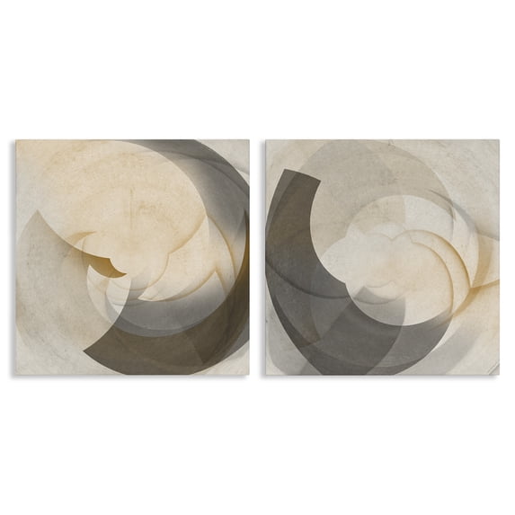 Stupell Industries Contemporary Shadowed Swoop Abstracts 2pc Canvas Art Set, 17 x 17 each, by Noah Bay