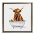 thumbnail image 1 of Stupell Industries Contemporary Shaggy Country Cattle in Tub Brown Floating Frame Canvas Art, 25 x 25, by Donna Brooks, 1 of 7