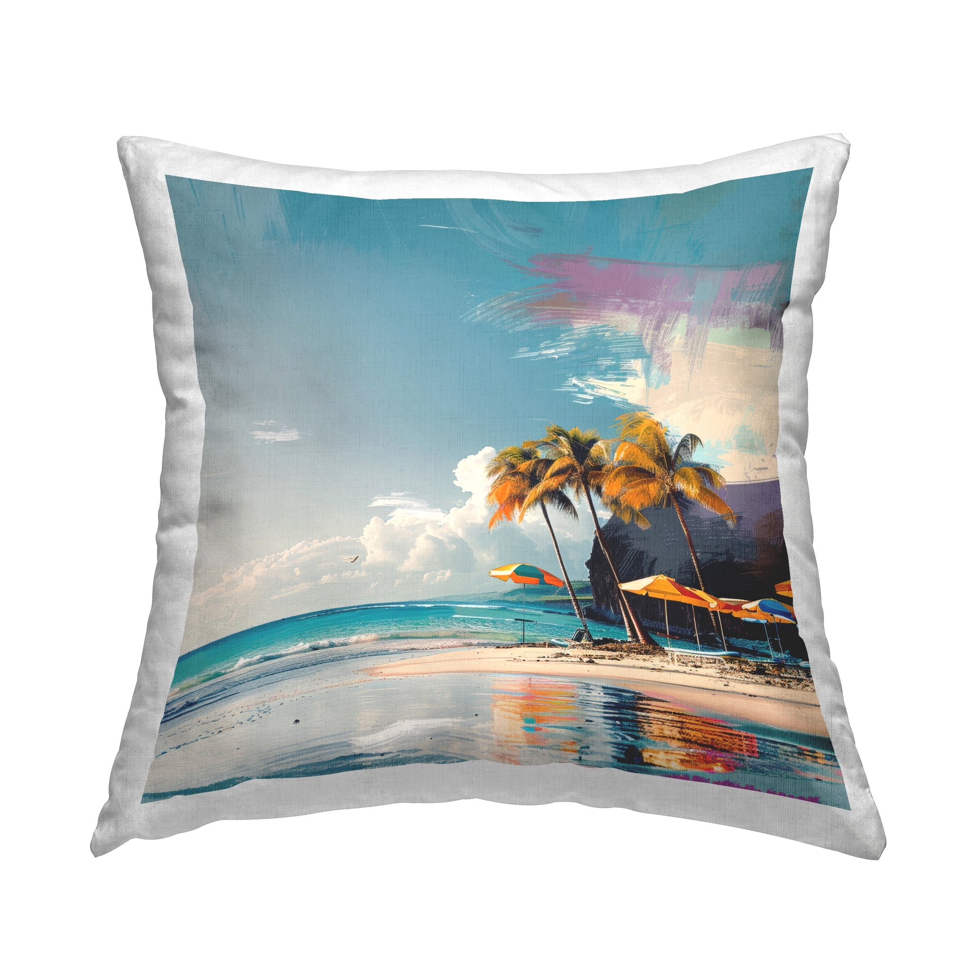Stupell Industries Contemporary Shoreline Bliss Decorative Printed Throw Pillow Design by Irena Orlov.
