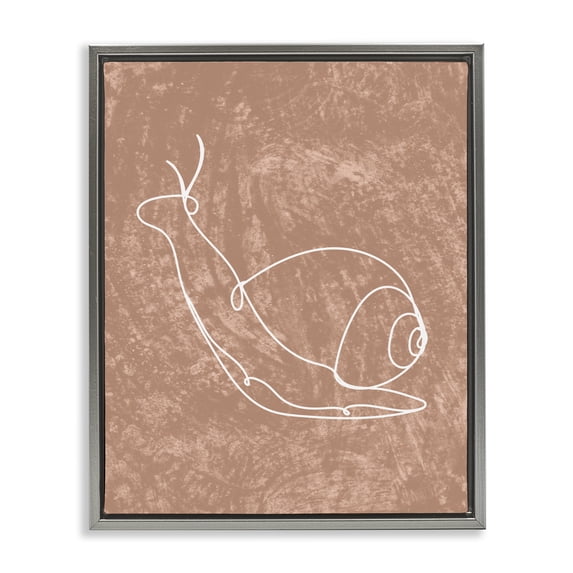 Stupell Industries Contemporary Snail Line Drawing Gray Floating Frame Canvas Art, 17 x 21, by Lil' Rue