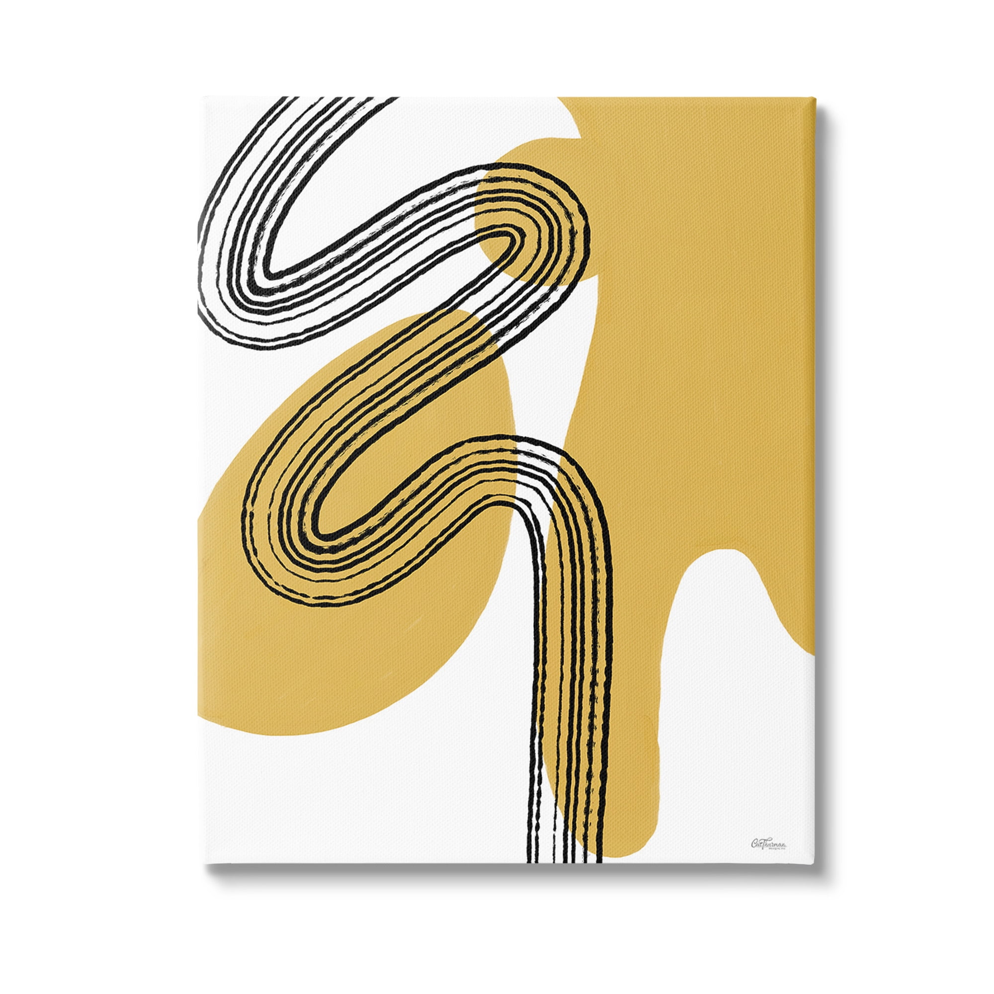 Stupell Industries Contemporary Splatter & Lines Abstract Painting Gallery Wrapped Canvas Art Print Wall Art, 24 x 30