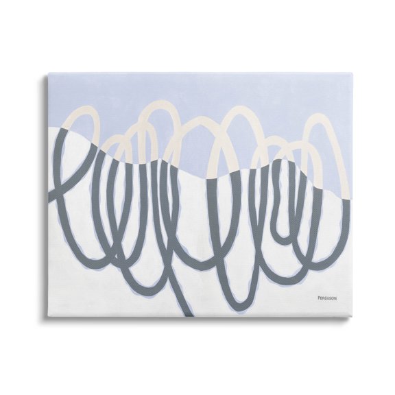 Stupell Industries Contemporary Split Spiral Shape Graphic Art Gallery Wrapped Canvas Print Wall Art, Design by Kathy Ferguson