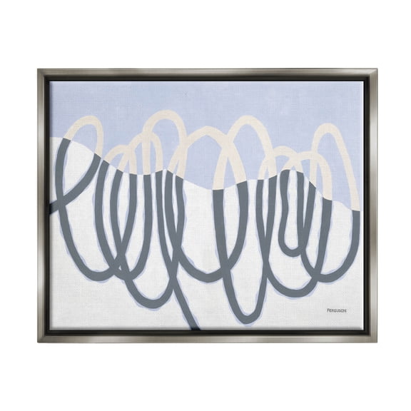 Stupell Industries Contemporary Split Spiral Shape Graphic Art Luster Gray Floating Framed Canvas Print Wall Art, Design by Kathy Ferguson