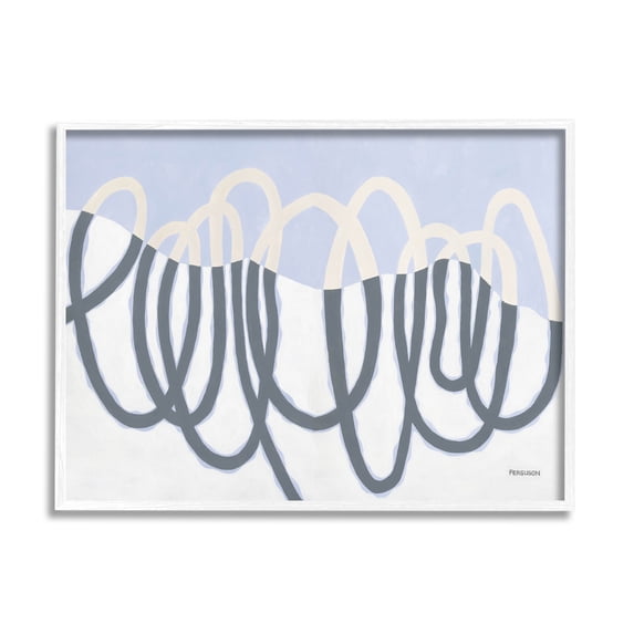Stupell Industries Contemporary Split Spiral Shape Graphic Art White Framed Art Print Wall Art, Design by Kathy Ferguson