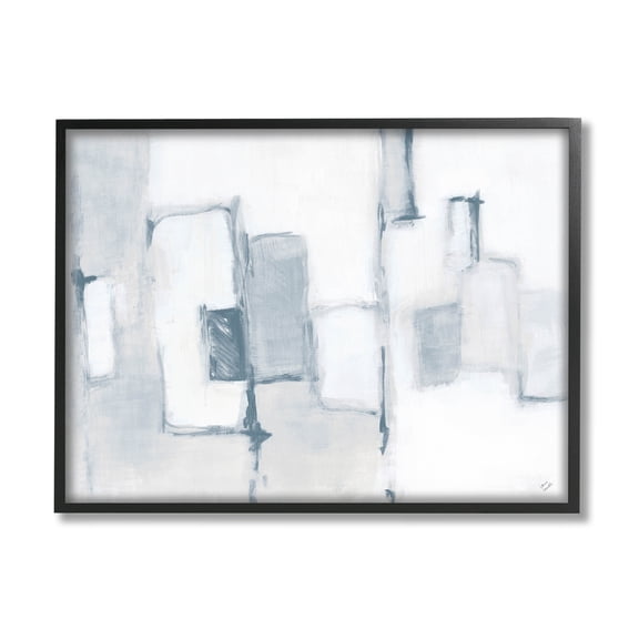 Stupell Industries Contemporary Square Shapes Painting Black Framed Art Print Wall Art, Design by Lanie Loreth