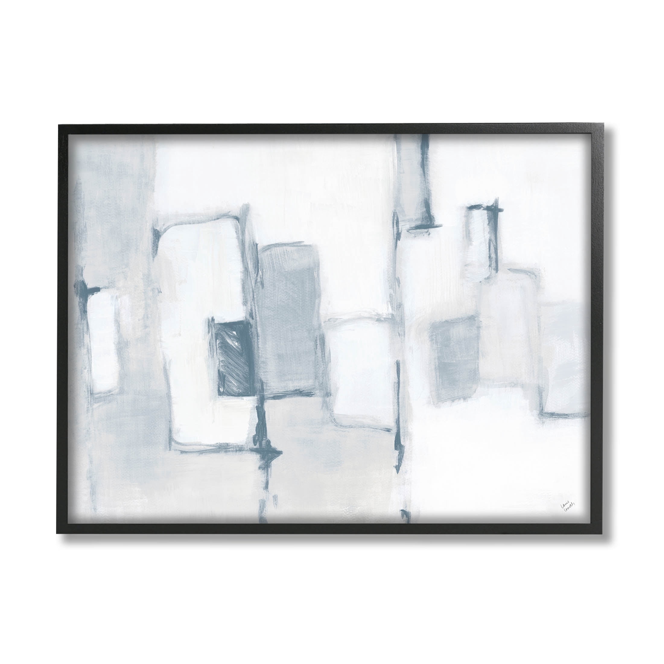 Stupell Industries Contemporary Square Shapes Painting Black Framed Art Print Wall Art, Design by Lanie Loreth