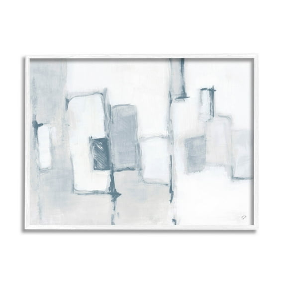 Stupell Industries Contemporary Square Shapes Painting White Framed Art Print Wall Art, Design by Lanie Loreth
