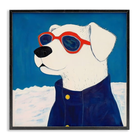 Stupell Industries Contemporary Sunglasses Hound In The Sun Black Framed Giclee Art, 24 x 24, by YASHNA