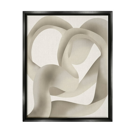 Stupell Industries Contemporary Swirling Abstraction Abstract Painting Black Floater Framed Art Print Wall Art, 25 x 31