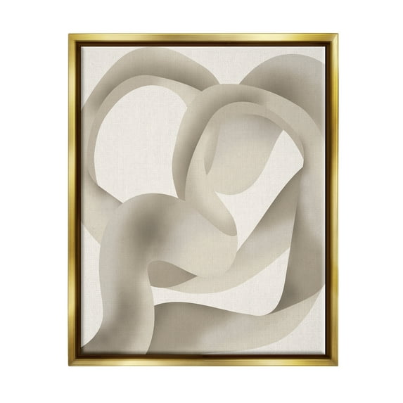 Stupell Industries Contemporary Swirling Abstraction Abstract Painting Gold Floater Framed Art Print Wall Art, 25 x 31