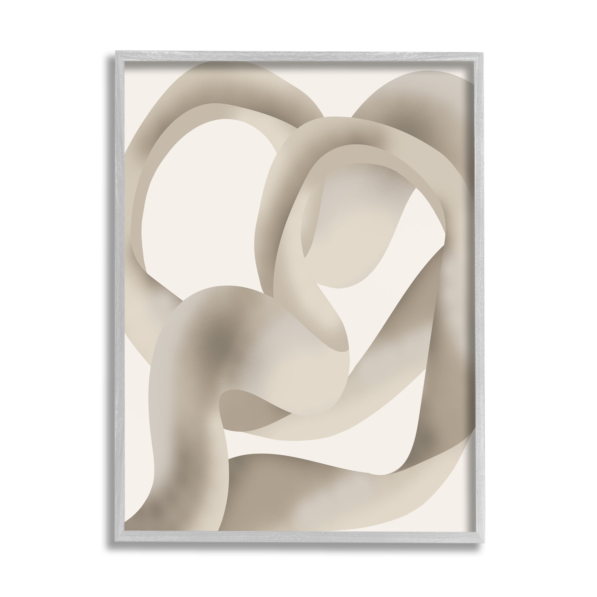 Stupell Industries Contemporary Swirling Abstraction Abstract Painting Gray Framed Art Print Wall Art, 24 x 30