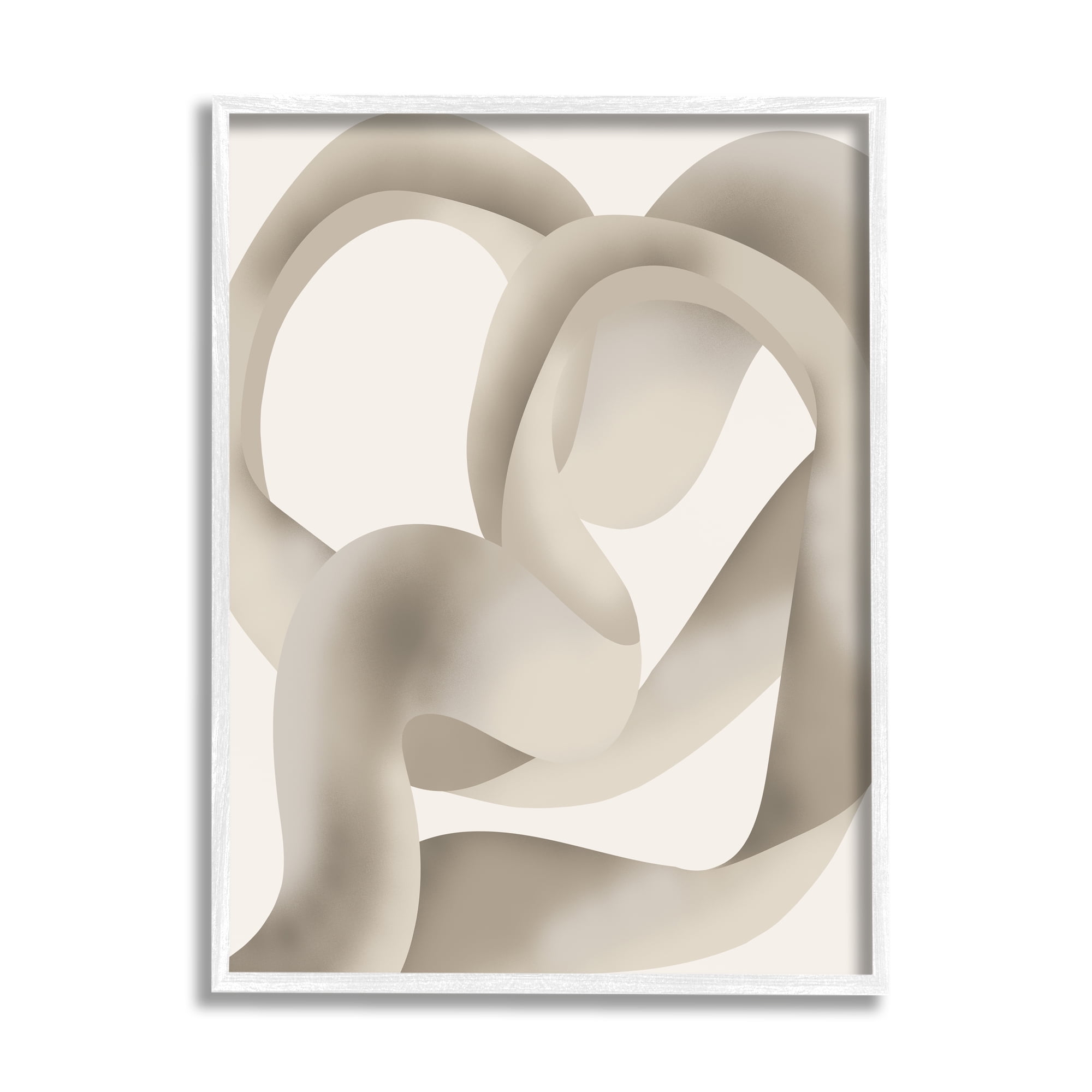 Stupell Industries Contemporary Swirling Abstraction Abstract Painting White Framed Art Print Wall Art, 16 x 20