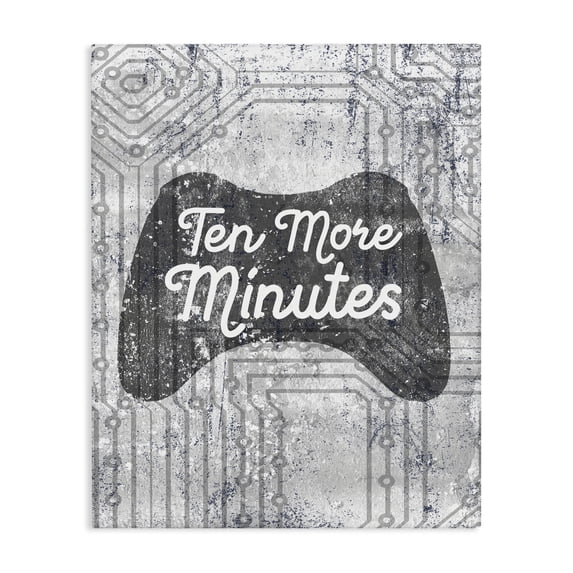 Stupell Industries Contemporary Ten More Minutes Video Games Canvas Art, 16 x 20, by Lil' Rue