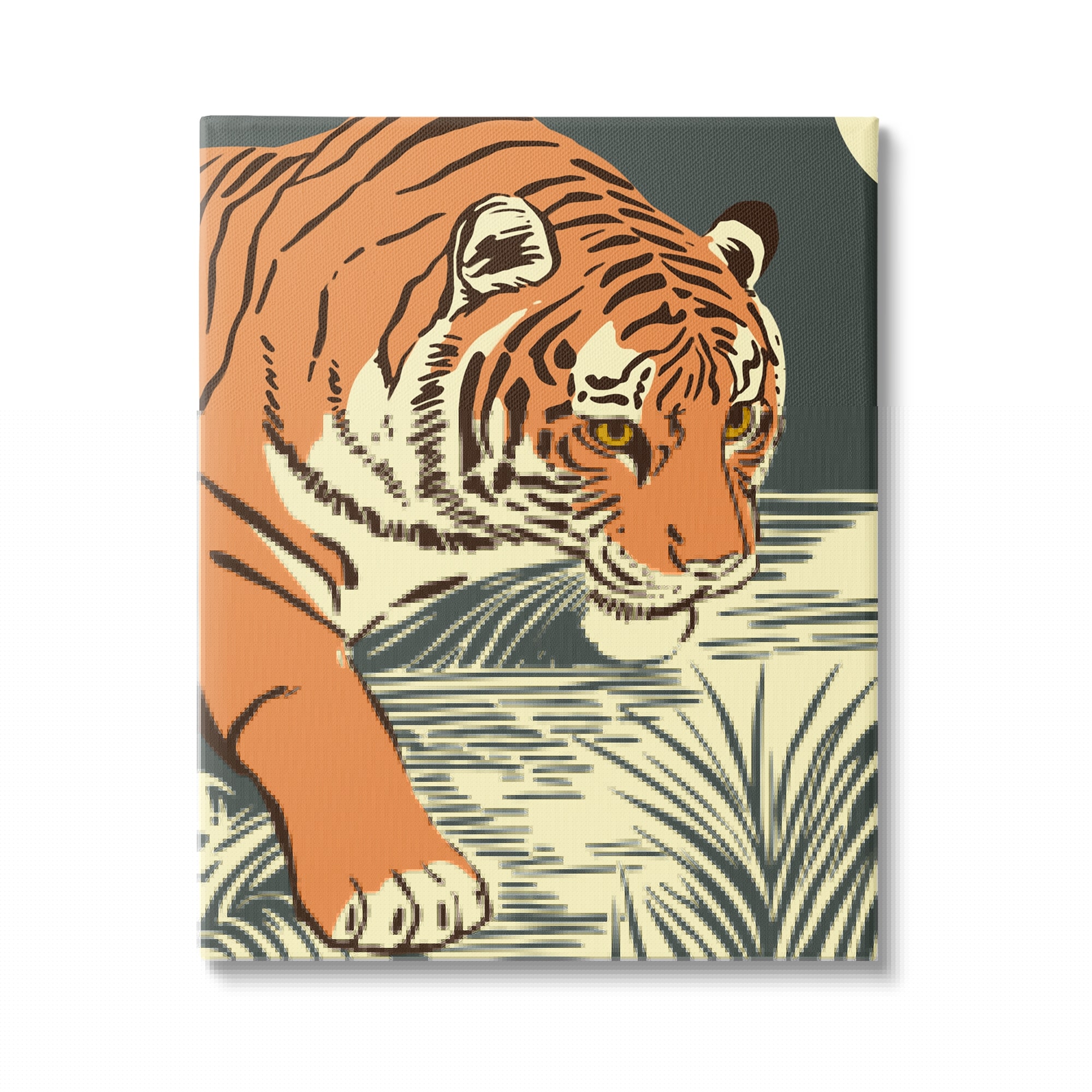 Stupell Industries Contemporary Tiger Jungle Nature Animals & Insects Painting Gallery Wrapped Canvas Print Wall Art