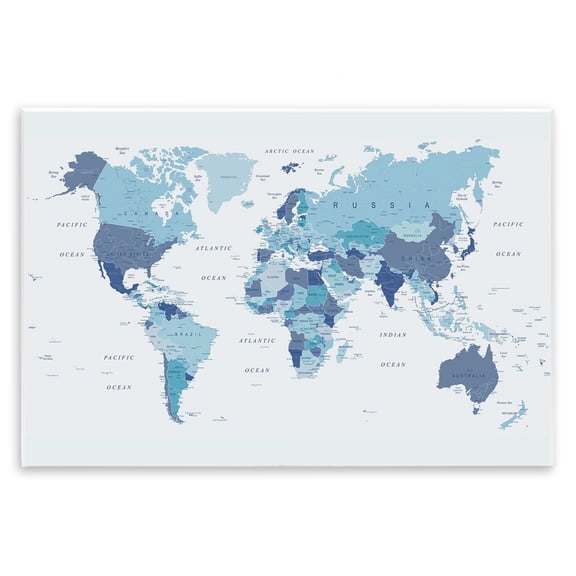 Stupell Industries Contemporary Traditional Blue Map Wall Plaque Art, 15 x 10, by Urban Epiphany