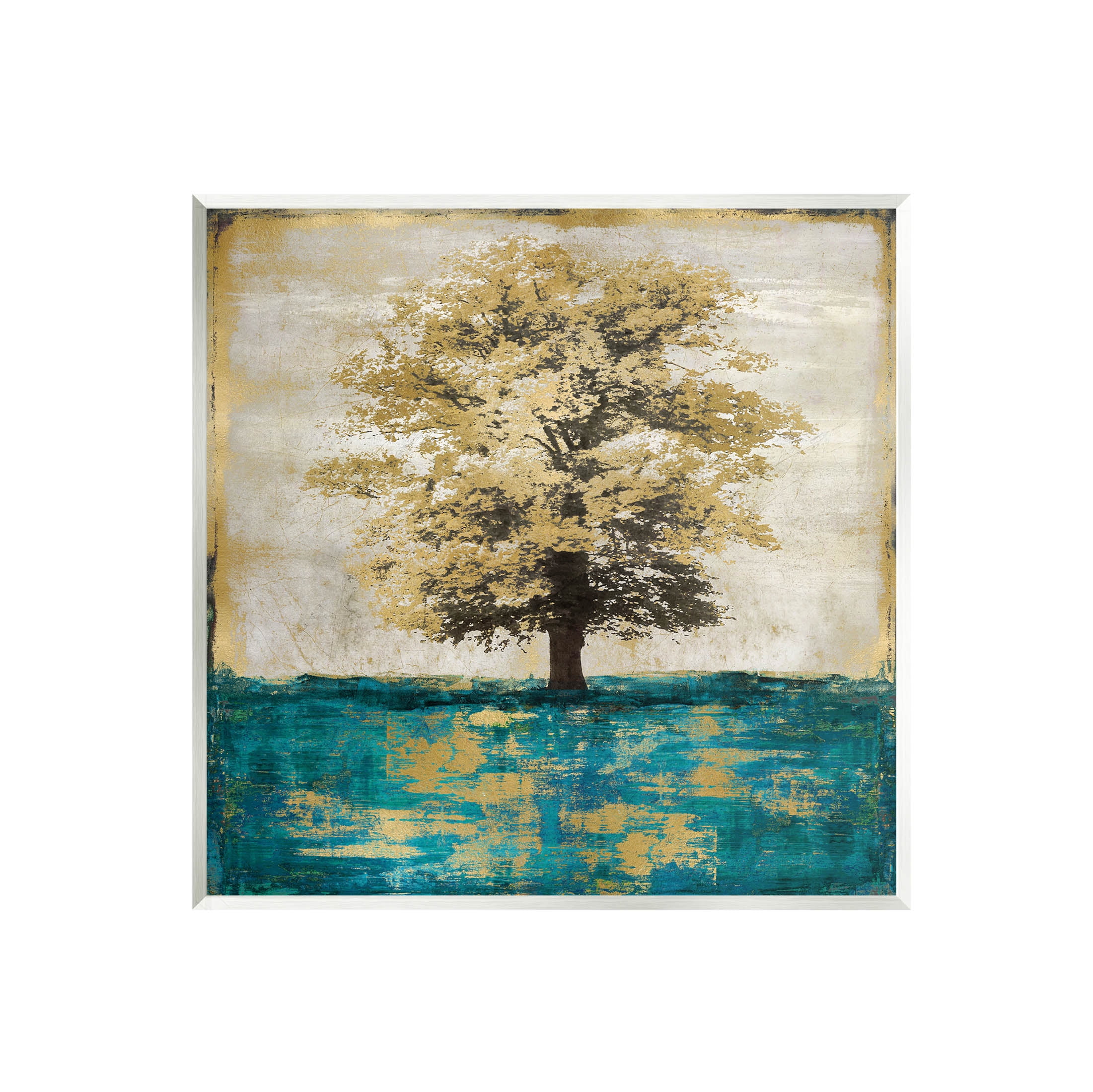 Stupell Industries Contemporary Tree Leaf Reflection Graphic Art Unframed Art Print Wall Art, Design by Eric Turner