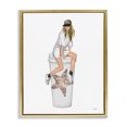 thumbnail image 1 of Stupell Industries Contemporary Trendy Fashionable Girl Coffee Cup Gold Floating Frame Canvas Art, 17 x 21, by Ziwei Li, 1 of 7