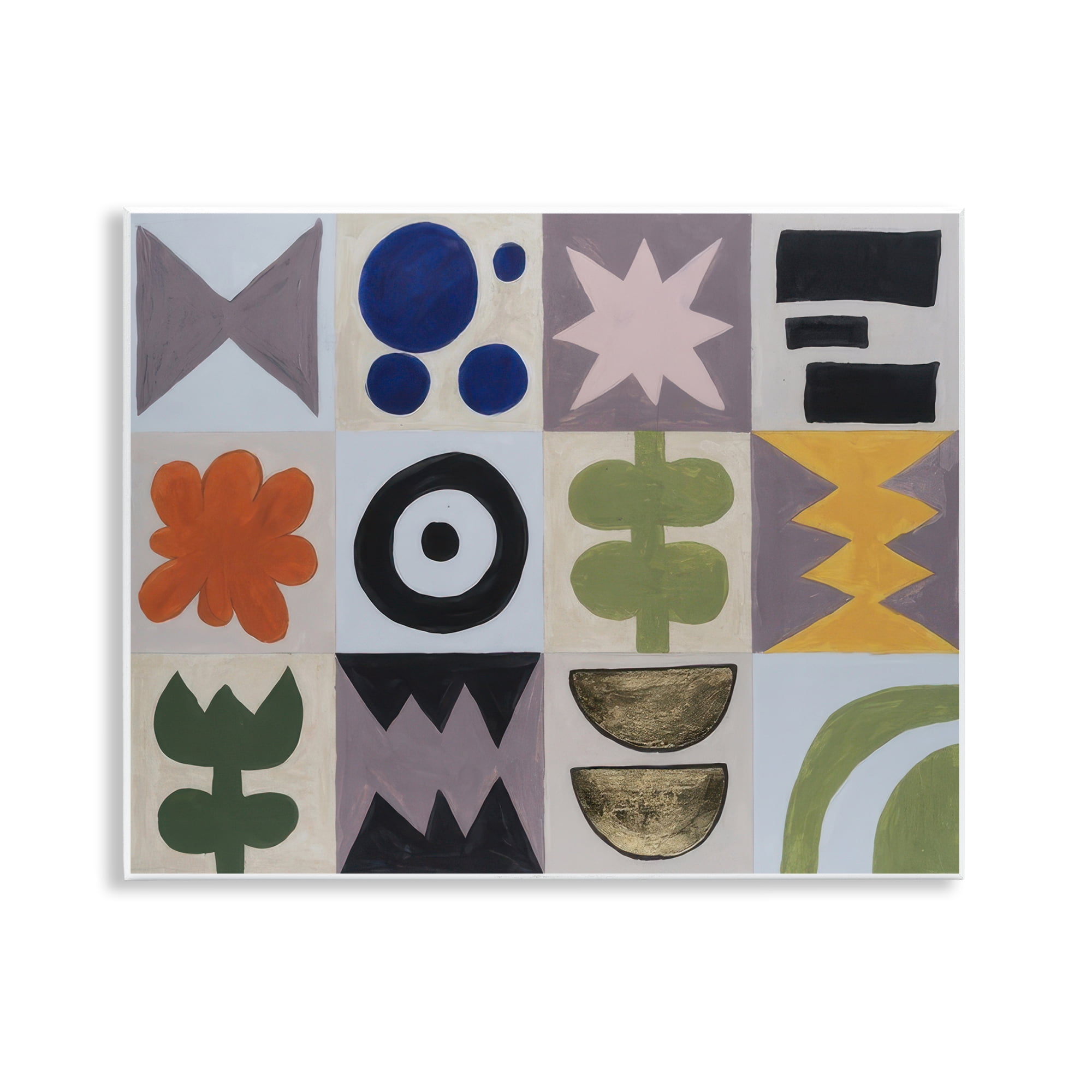 Stupell Industries Contemporary Tulips & Shapes Abstract Painting Unframed Art Print Wall Art, 14 x 11