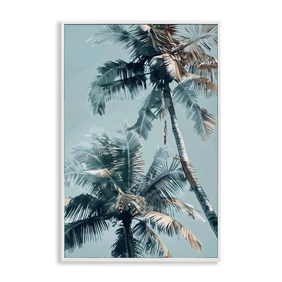 Stupell Industries Contemporary Upward Palms Perspective White Framed Giclee Art, 20 x 30, by LSR Design Studio